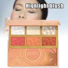 Load image into Gallery viewer, 6 color Highlighting Powder Blush Palette High Glossy Multifunctional - Sophornlilly