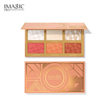 Load image into Gallery viewer, 6 color Highlighting Powder Blush Palette High Glossy Multifunctional - Sophornlilly