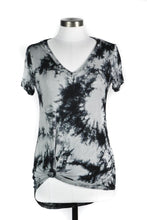Load image into Gallery viewer, Black Tie Dye V-Neck Tee