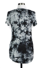 Load image into Gallery viewer, Black Tie Dye V-Neck Tee