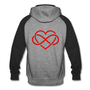 Colorblock Hoodie Backed With Eternal love heart