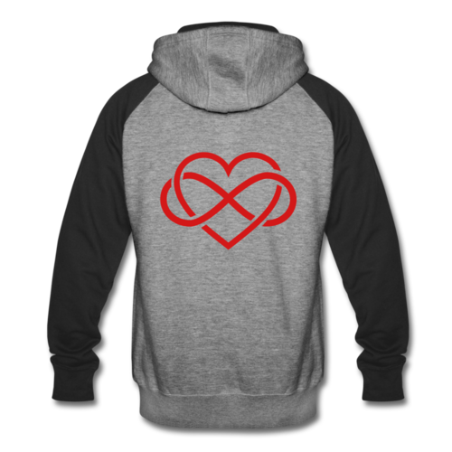 Colorblock Hoodie Backed With Eternal love heart