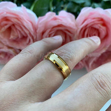Load image into Gallery viewer, Mens Womens Gold Tungsten Carbide Wedding Band Rings Beveled - Sophornlilly