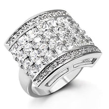 Load image into Gallery viewer, 7X146 Rhodium Brass Ring with AAA Grade CZ in