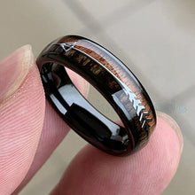 Load image into Gallery viewer, 8/6mm Fashion Tungsten Carbide Wood Rings Steel Arrow Inlay For Men
