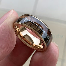 Load image into Gallery viewer, 8/6mm Fashion Tungsten Carbide Wood Rings Steel Arrow Inlay For Men