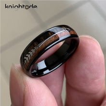 Load image into Gallery viewer, 8/6mm Fashion Tungsten Carbide Wood Rings Steel Arrow Inlay For Men