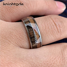 Load image into Gallery viewer, 8/6mm Fashion Tungsten Carbide Wood Rings Steel Arrow Inlay For Men