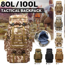 Load image into Gallery viewer, 80/100L Outdoor Military Rucksacks Oxford Fabric Waterproof Tactical