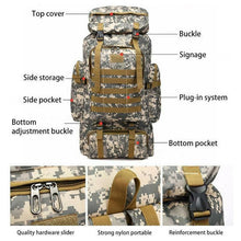 Load image into Gallery viewer, 80L Oxford Fabric Military Tactical Army Backpack Rucksack Camping