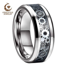 Load image into Gallery viewer, 8MM Wedding Band For Men Women Carbide Ring With Gear wheel - Sophornlilly