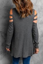 Load image into Gallery viewer, Cutout Waffle Knit Tunic Top