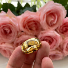 Load image into Gallery viewer, Gold Tungsten Rings Engraving for Men Wedding Bands Womens