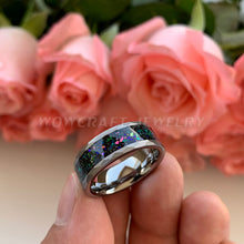 Load image into Gallery viewer, 8mm Hammered Tungsten Carbide Rings for Men Women Wedding Bands Galaxy