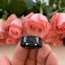 Load image into Gallery viewer, 8mm Hammered Tungsten Carbide Rings for Men Women Wedding Bands Galaxy