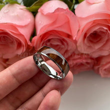 Load image into Gallery viewer, 8mm Koa Nature Wood Inlay Tungsten Carbide Ring for Men Wedding Band - Sophornlilly