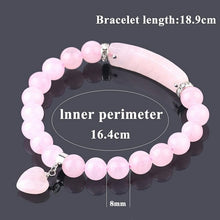 Load image into Gallery viewer, Natural Stone Strand Beads Bracelet Reiki Healing Pink Quartz - Sophornlilly