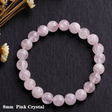 Natural Stone Strand Beads Bracelet Reiki Healing Pink Quartz - Sophornlilly