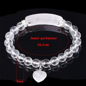 Natural Stone Strand Beads Bracelet Reiki Healing Pink Quartz - Sophornlilly