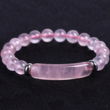 Natural Stone Strand Beads Bracelet Reiki Healing Pink Quartz - Sophornlilly