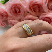 Load image into Gallery viewer, New Cool Gold Mens Tungsten Carbide Ring Womens Wedding Band