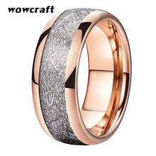Load image into Gallery viewer, 8mm Rose Gold Tungsten Carbide Ring for Men Women Wedding Bands Rings