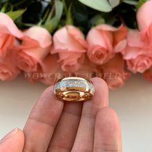 Load image into Gallery viewer, 8mm Rose Gold Tungsten Carbide Ring for Men Women Wedding Bands Rings