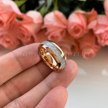 Load image into Gallery viewer, 8mm Rose Gold Tungsten Carbide Ring for Men Women Wedding Bands Rings