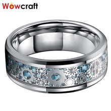 Load image into Gallery viewer, 8mm Wedding Band Tungsten Rings for Men Women Polished Shiny Gears