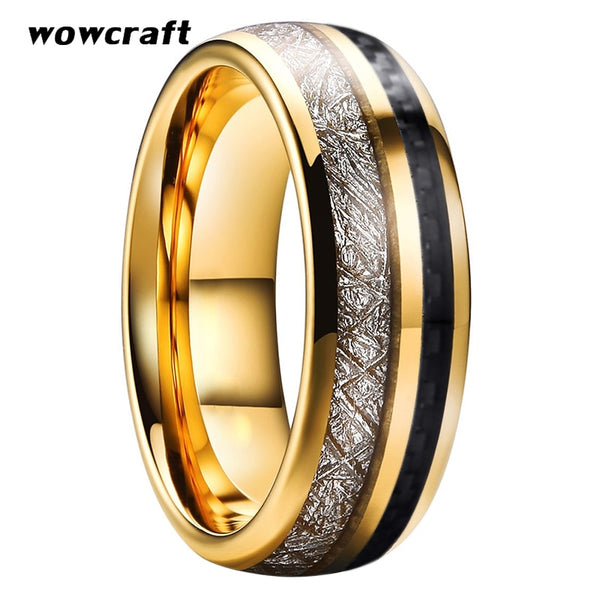 8mm Wedding Bands Tungsten Carbide Rings Gold for Men Women Black