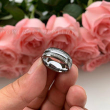 Load image into Gallery viewer, 8mm Wedding Bands Tungsten Carbide Rings for Men Women Domed Meteorite - Sophornlilly