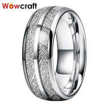 Load image into Gallery viewer, 8mm Wedding Bands Tungsten Carbide Rings for Men Women Domed Meteorite - Sophornlilly
