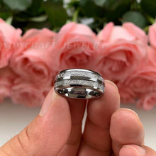 Load image into Gallery viewer, 8mm Wedding Bands Tungsten Carbide Rings for Men Women Domed Meteorite - Sophornlilly