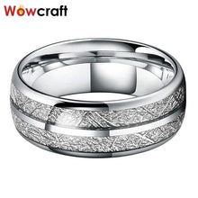 Load image into Gallery viewer, 8mm Wedding Bands Tungsten Carbide Rings for Men Women Domed Meteorite - Sophornlilly