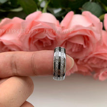 Load image into Gallery viewer, 8mm Wedding Bands Tungsten Carbide Rings for Men Women Domed Meteorite - Sophornlilly