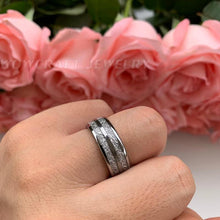 Load image into Gallery viewer, 8mm Wedding Bands Tungsten Carbide Rings for Men Women Domed Meteorite - Sophornlilly