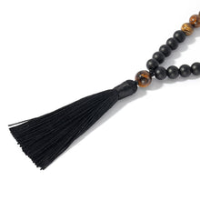 Load image into Gallery viewer, 8mm Yellow Tigers Eye, Matte Black Onyx, Japamala Sets, Spiritual Yoga