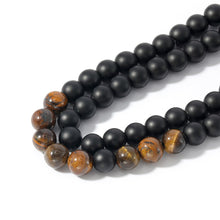 Load image into Gallery viewer, 8mm Yellow Tigers Eye, Matte Black Onyx, Japamala Sets, Spiritual Yoga