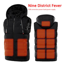 Load image into Gallery viewer, 9 Areas Heated Vest Intelligent Temperature Control USB Charging