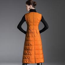 Load image into Gallery viewer, 90% Duck down dress winter women's luxury fashion v neck autumn and