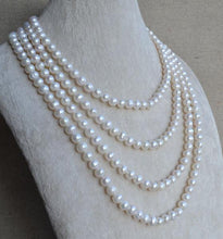 Load image into Gallery viewer, 90 inches Long Pearl Jewellery,6 7mm White Color Freshwater Pearl