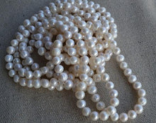 Load image into Gallery viewer, 90 inches Long Pearl Jewellery,6 7mm White Color Freshwater Pearl