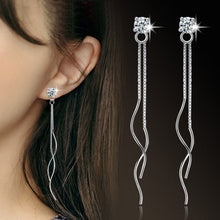 Load image into Gallery viewer, Sterling silver Jewelry Women's temperament long section ear