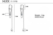 Load image into Gallery viewer, Sterling Silver Long Tassel Water Drop Shape Earrings