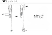 Sterling Silver Long Tassel Water Drop Shape Earrings