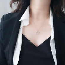 Load image into Gallery viewer, 925 Sterling Silver Necklace Double Heart Overlap Pendant Necklace For