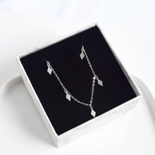 Load image into Gallery viewer, Sterling Silver Simple Diamond Geometric Pendant Anklet