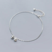 Load image into Gallery viewer, Sterling Silver pearl Anklet Summer Barefoot Ankle Leg Bracelets