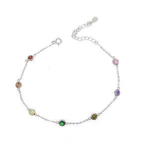 Bohemian Anklets For Women Blue red zircon charm Foot