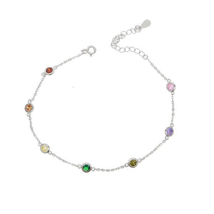 Bohemian Anklets For Women Blue red zircon charm Foot